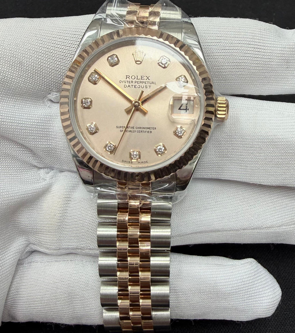 Rolex Datejust 31mm Two-Tone 18K Rose Gold & Steel Sundust MOP Diamond Dial Ref. 178271