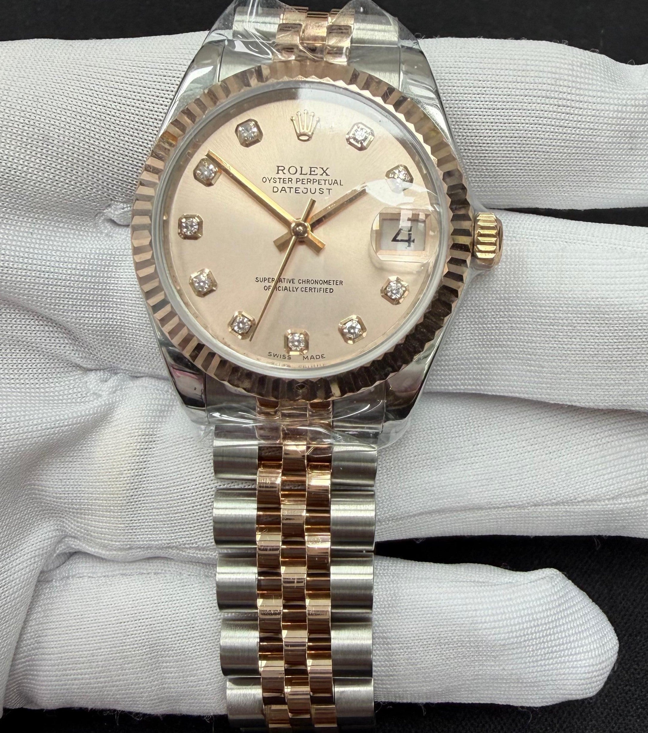 Rolex Datejust 31mm Two-Tone 18K Rose Gold & Steel Sundust MOP Diamond Dial Ref. 178271