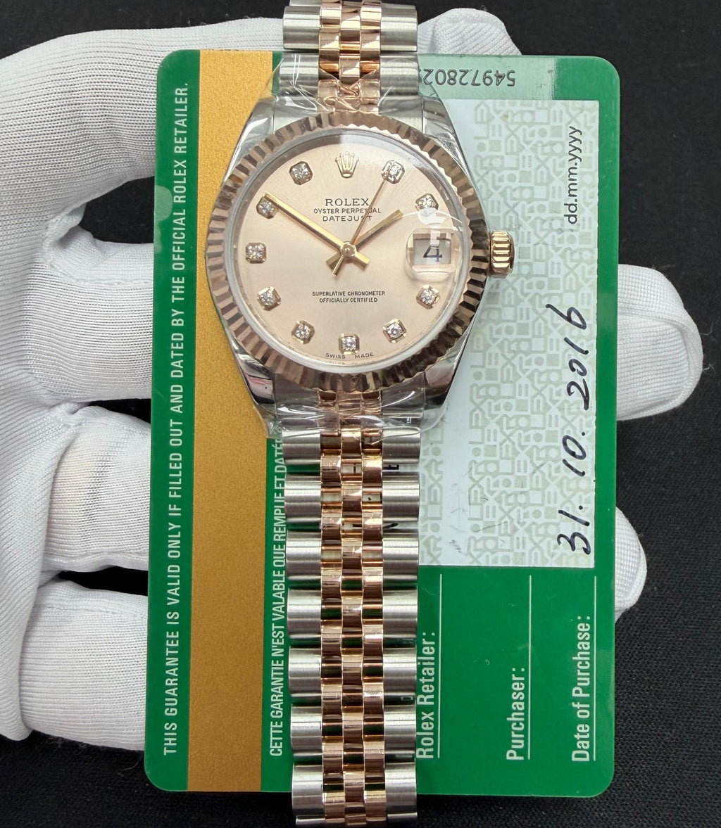 Rolex Datejust 31mm Two-Tone 18K Rose Gold & Steel Sundust MOP Diamond Dial Ref. 178271