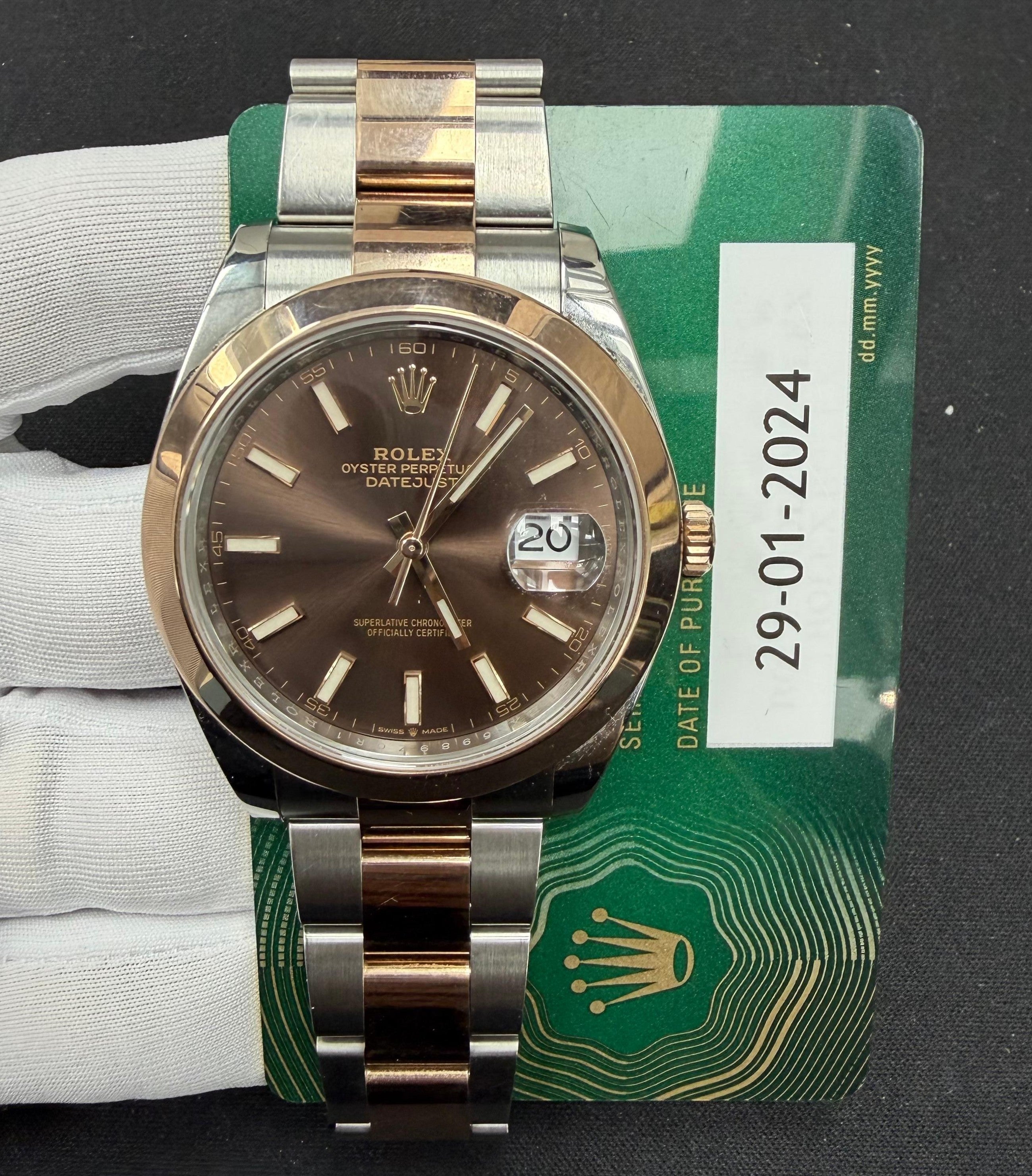 Rolex Datejust 41mm Two-Tone 18K Rose Gold & Steel Chocolate Dial Ref. 126301