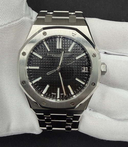 Audemars Piguet Royal Oak Selfwinding 41mm Stainless Steel Black Tapisserie Dial Ref. 15510ST
