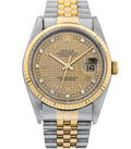 Rolex Datejust 36mm Two-Tone 18K Yellow Gold & Steel Champagne Roman Diamond Dial Ref. 16013