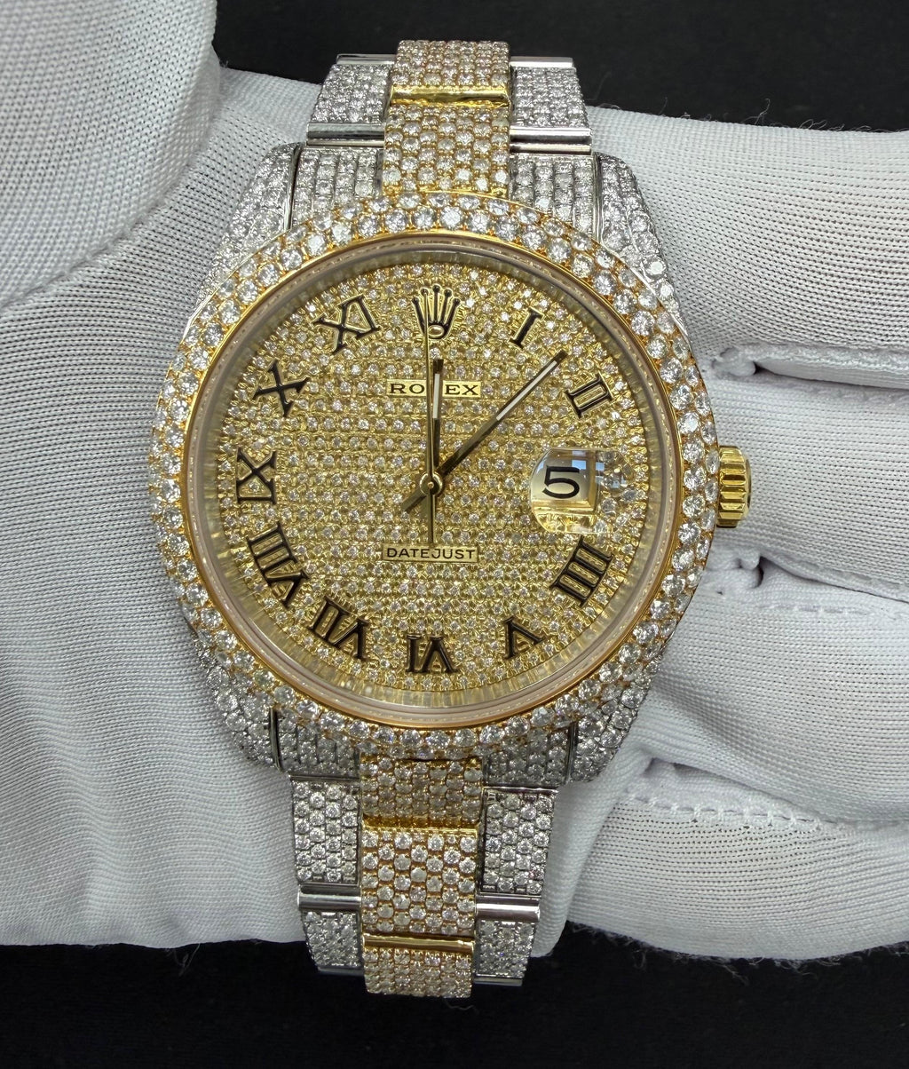 Rolex Datejust 41mm Two-Tone 18K Yellow Gold & Steel Roman Diamond Dial Ref. 126300