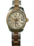 Rolex Lady Date Just 26mm Two-Tone 18K Rose Gold & Steel Silver Diamond Dial Ref. 179171
