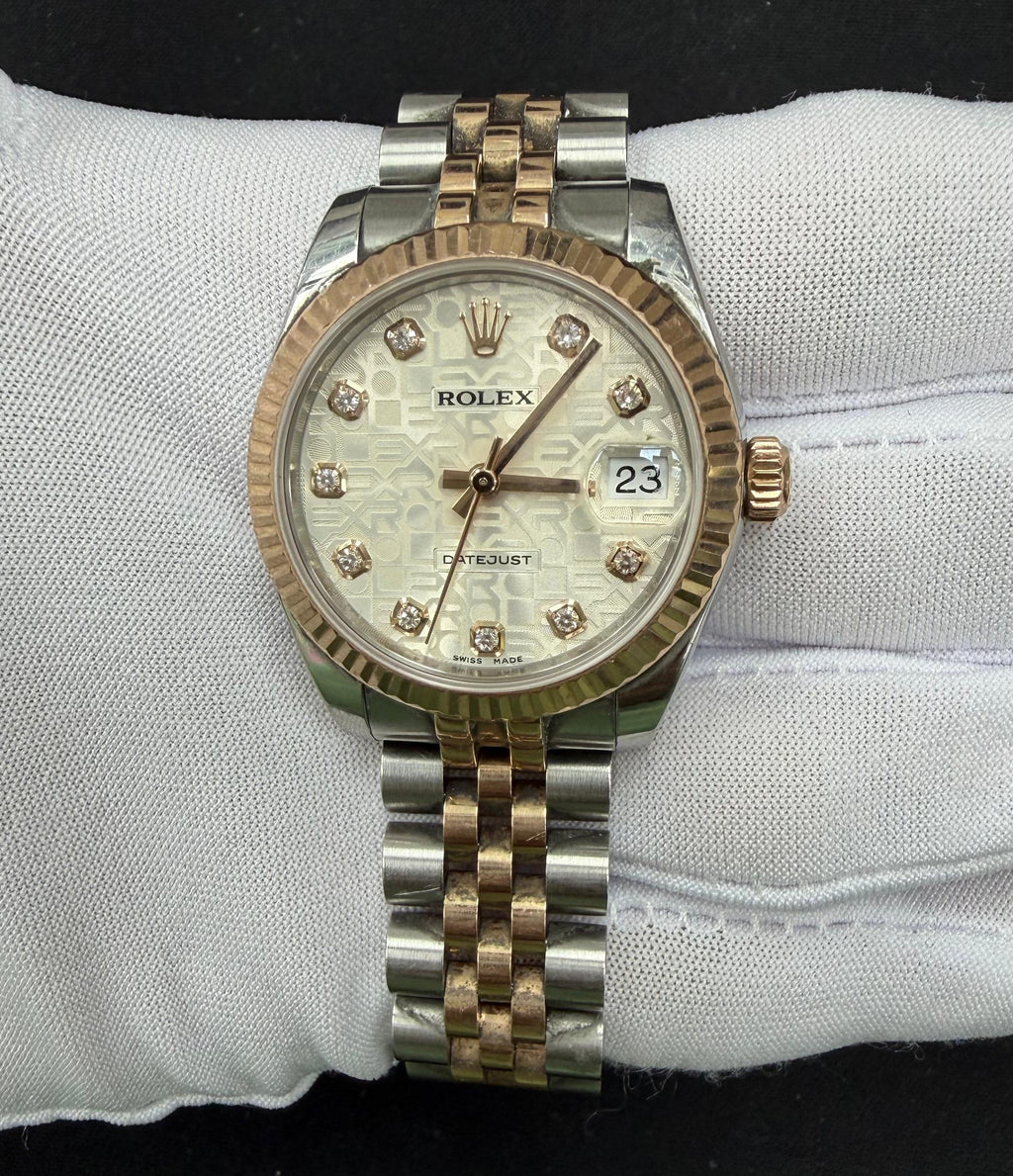 Rolex Datejust 31mm Two-Tone 18K Rose Gold & Steel White Diamond Dial Ref. 178271