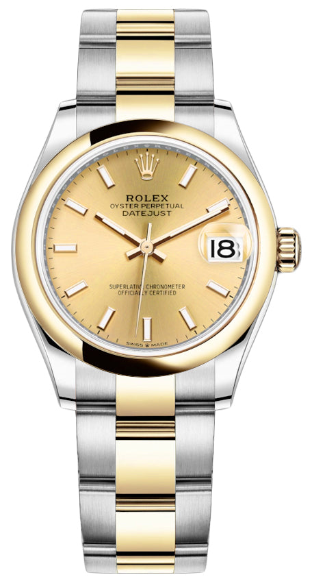 Rolex Datejust 36mm Two-Tone 18K Yellow Gold & Steel Champagne Dial Ref. 116203