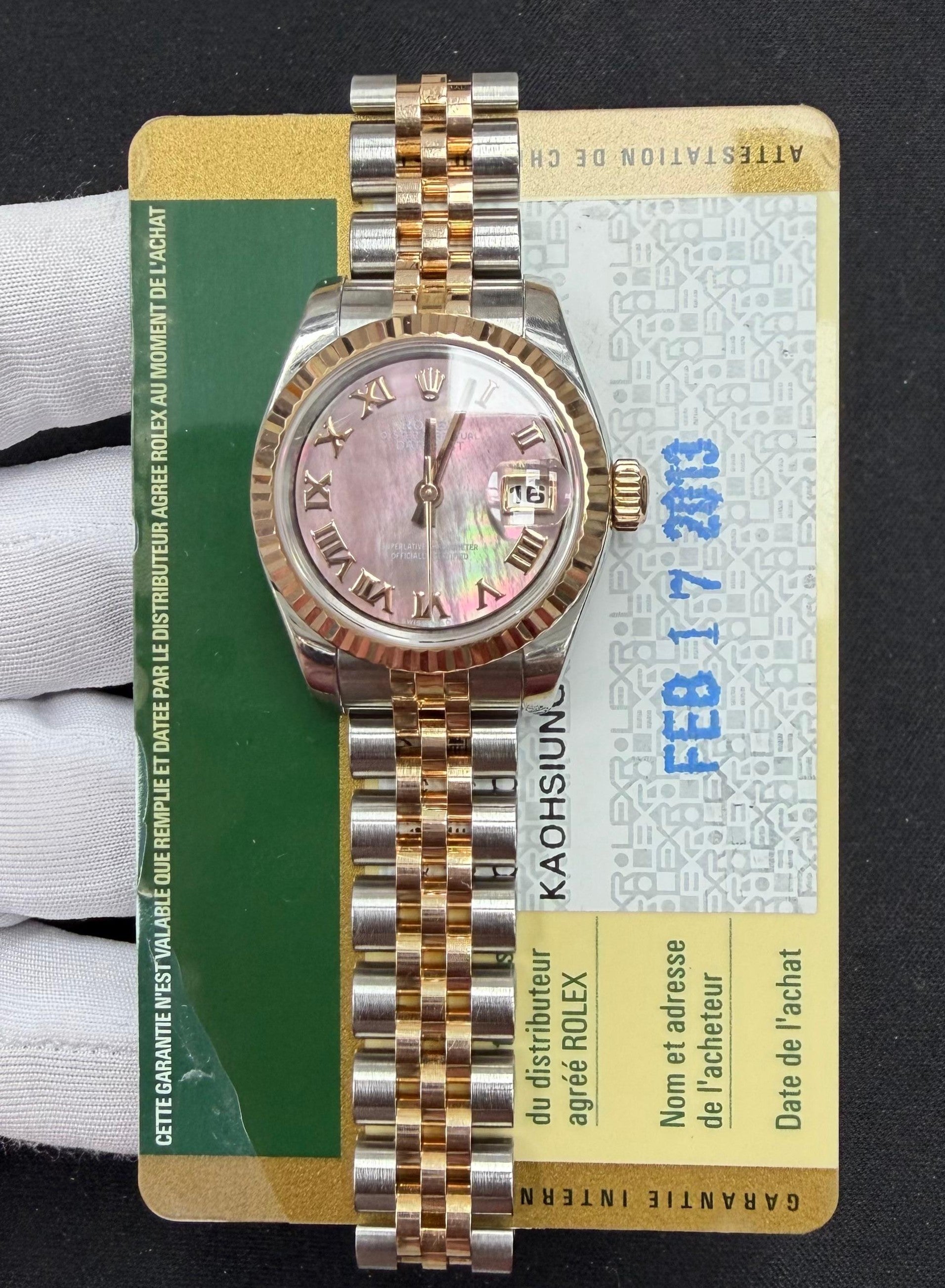 Rolex Lady Date Just 26mm Two-Tone 18K Yellow Gold & Steel MOP Roman Dial Ref. 179171