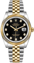 Rolex Datejust 36mm Two-Tone 18K Yellow Gold & Steel Black Diamond Dial Ref. 116233