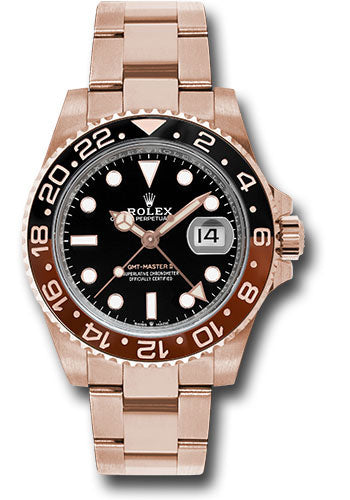 Rolex GMT Master II 40mm 18K Rose Gold Black Dial Ref. 126715CHNR