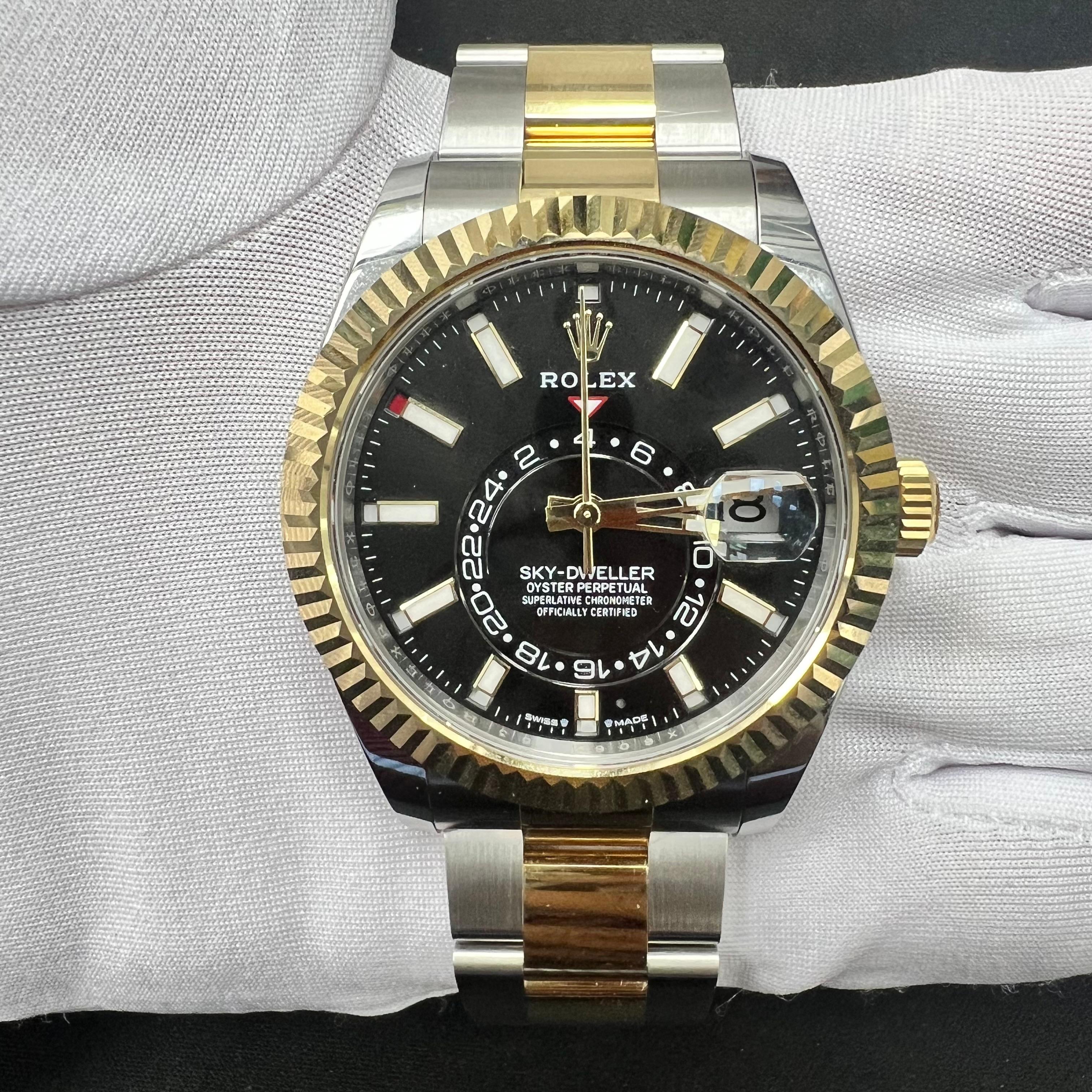 Rolex Sky Dweller 42mm Two-Tone 18K Yellow Gold & Steel Black Dial Ref. 336933