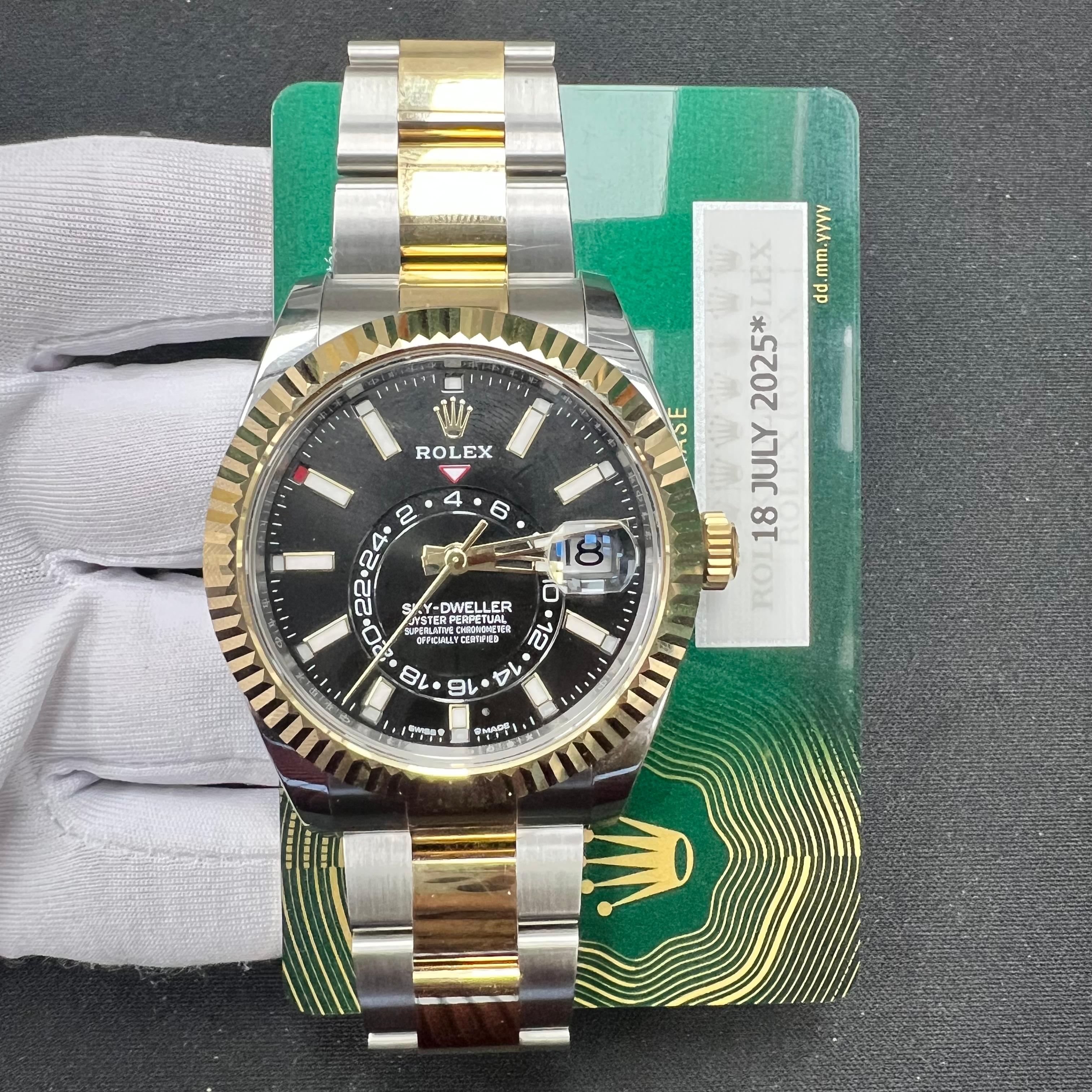 Rolex Sky Dweller 42mm Two-Tone 18K Yellow Gold & Steel Black Dial Ref. 336933