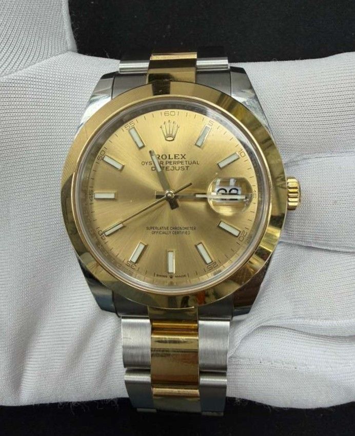 Rolex Datejust 41mm Two-Tone 18K Yellow Gold & Steel Champagne Dial Ref. 126303