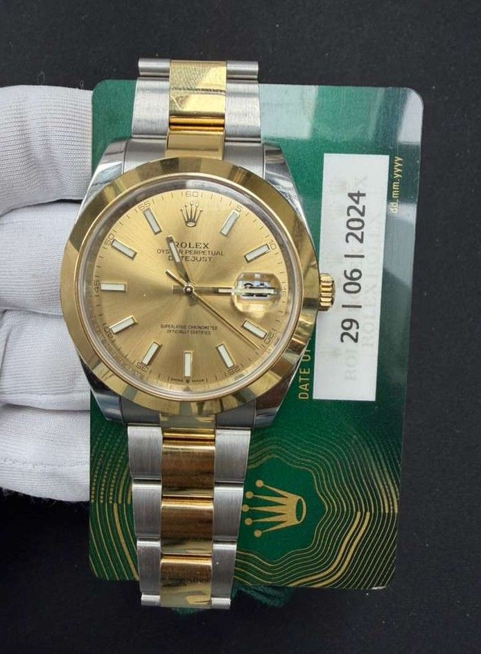 Rolex Datejust 41mm Two-Tone 18K Yellow Gold & Steel Champagne Dial Ref. 126303