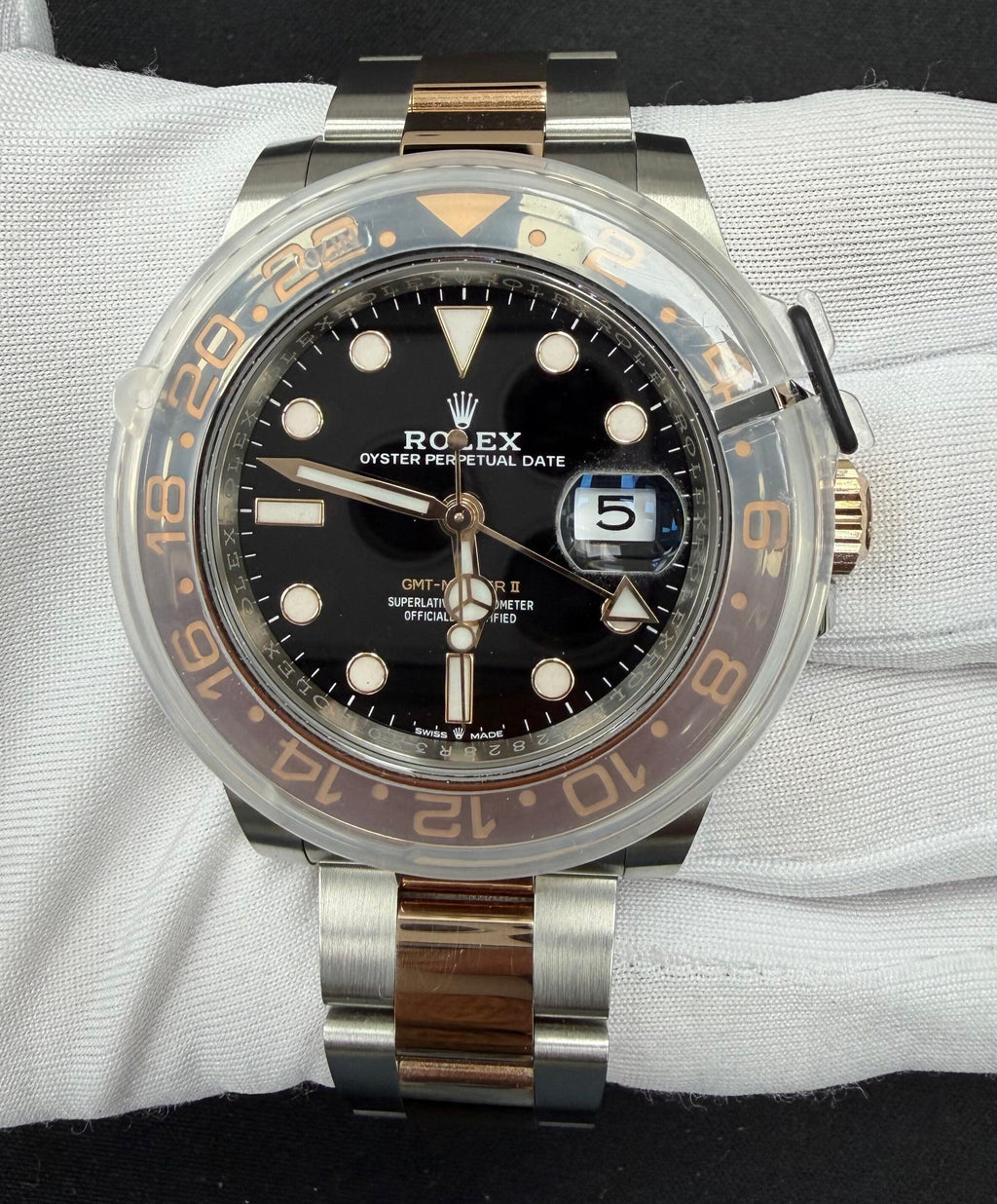 Rolex GMT Master II 40mm Two-Tone 18K Rose Gold & Steel Black Dial Ref. 126711CHNR