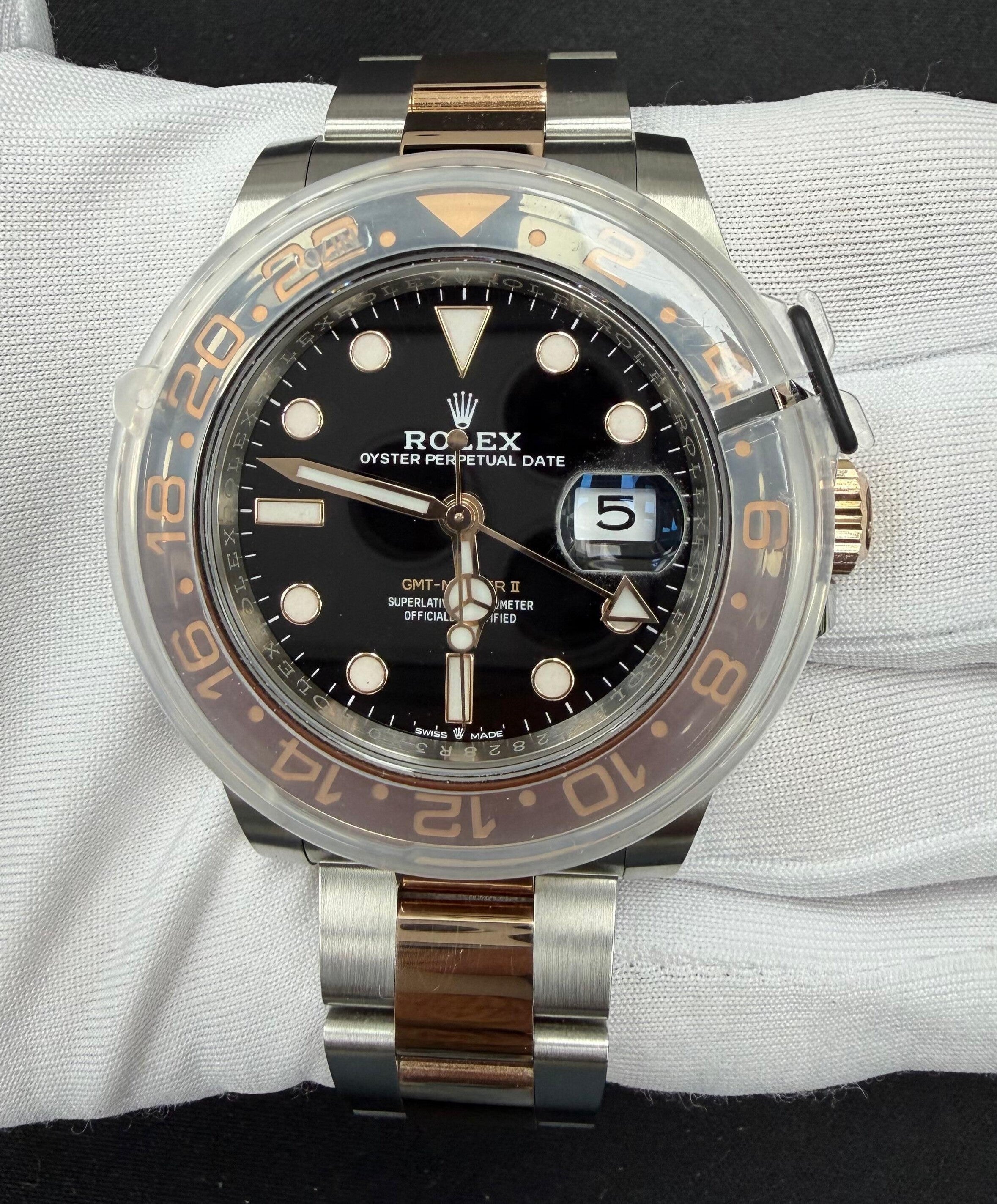 Rolex GMT Master II 40mm Two-Tone 18K Rose Gold & Steel Black Dial Ref. 126711CHNR