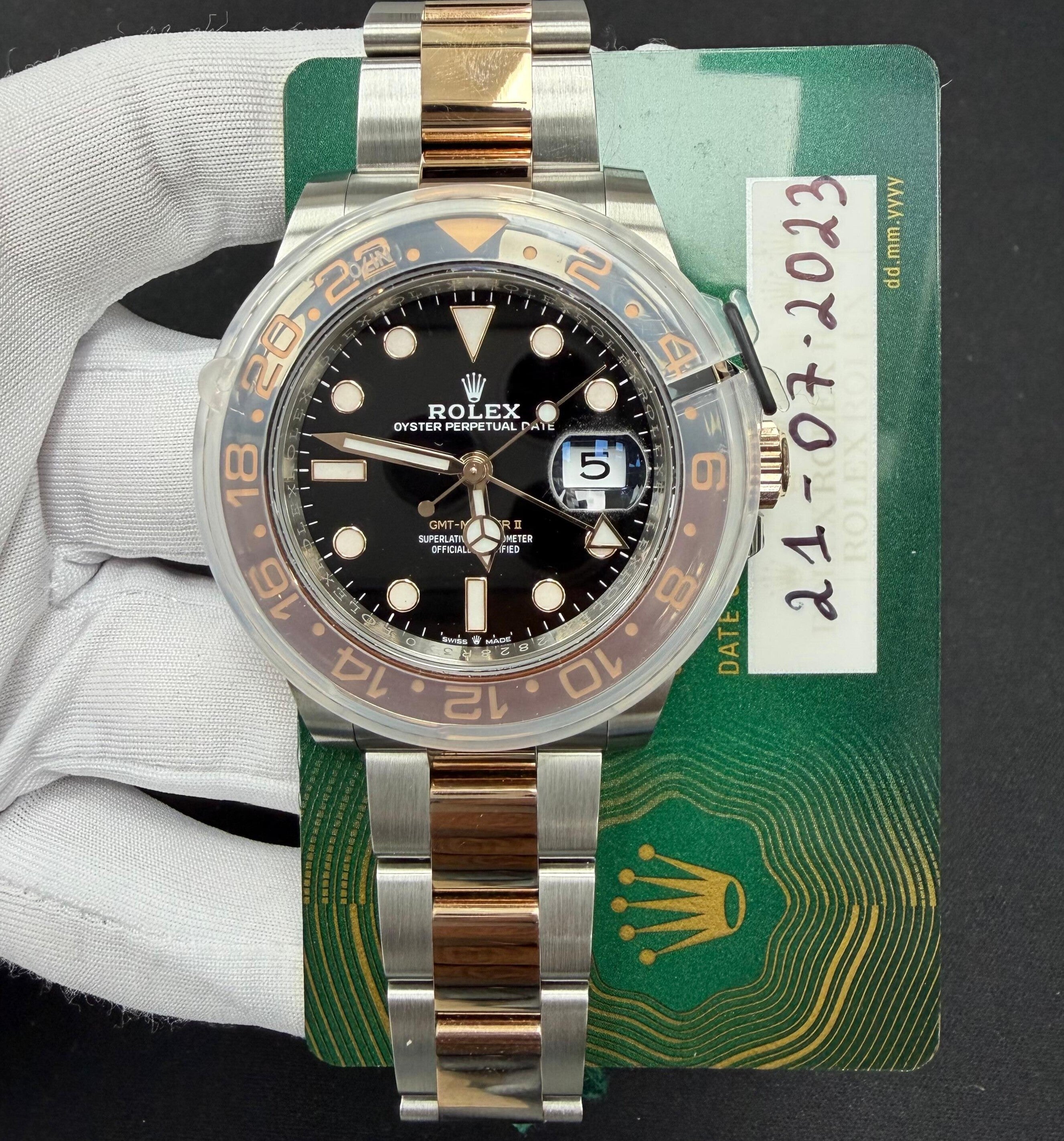 Rolex GMT Master II 40mm Two-Tone 18K Rose Gold & Steel Black Dial Ref. 126711CHNR