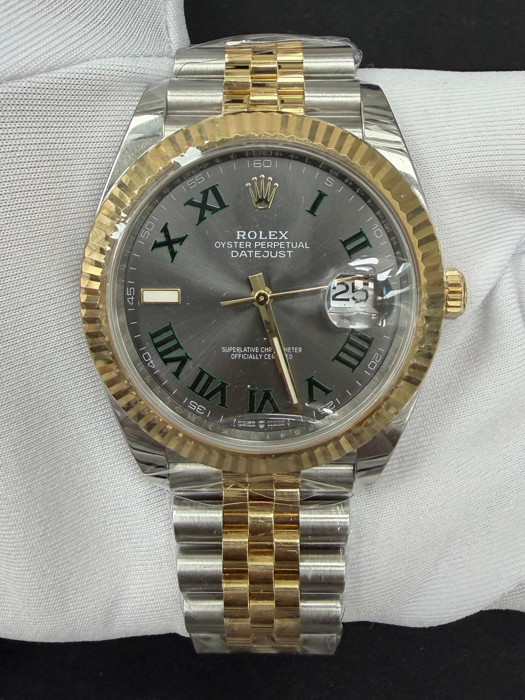 Rolex Datejust 41mm Two-Tone 18K Yellow Gold & Steel Wimbledon Dial Ref. 126333