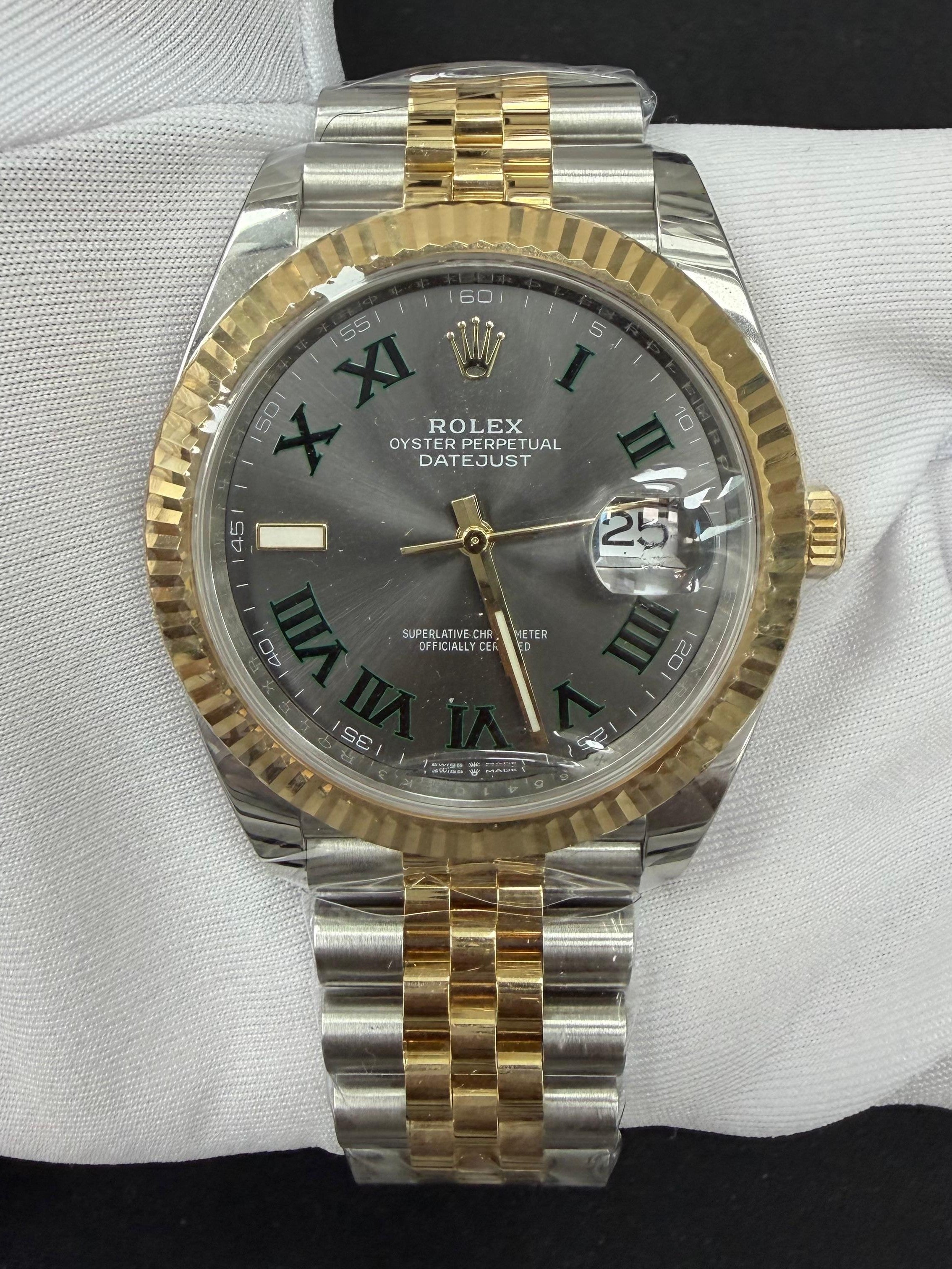 Rolex Datejust 41mm Two-Tone 18K Yellow Gold & Steel Wimbledon Dial Ref. 126333