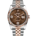 Rolex Datejust 36mm Two-Tone 18K Rose Gold & Steel Chocolate Floral Diamond Dial Ref. 116231