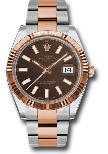 Rolex Datejust 41mm Two-Tone 18K Rose Gold & Steel Chocolate Dial Ref. 126331