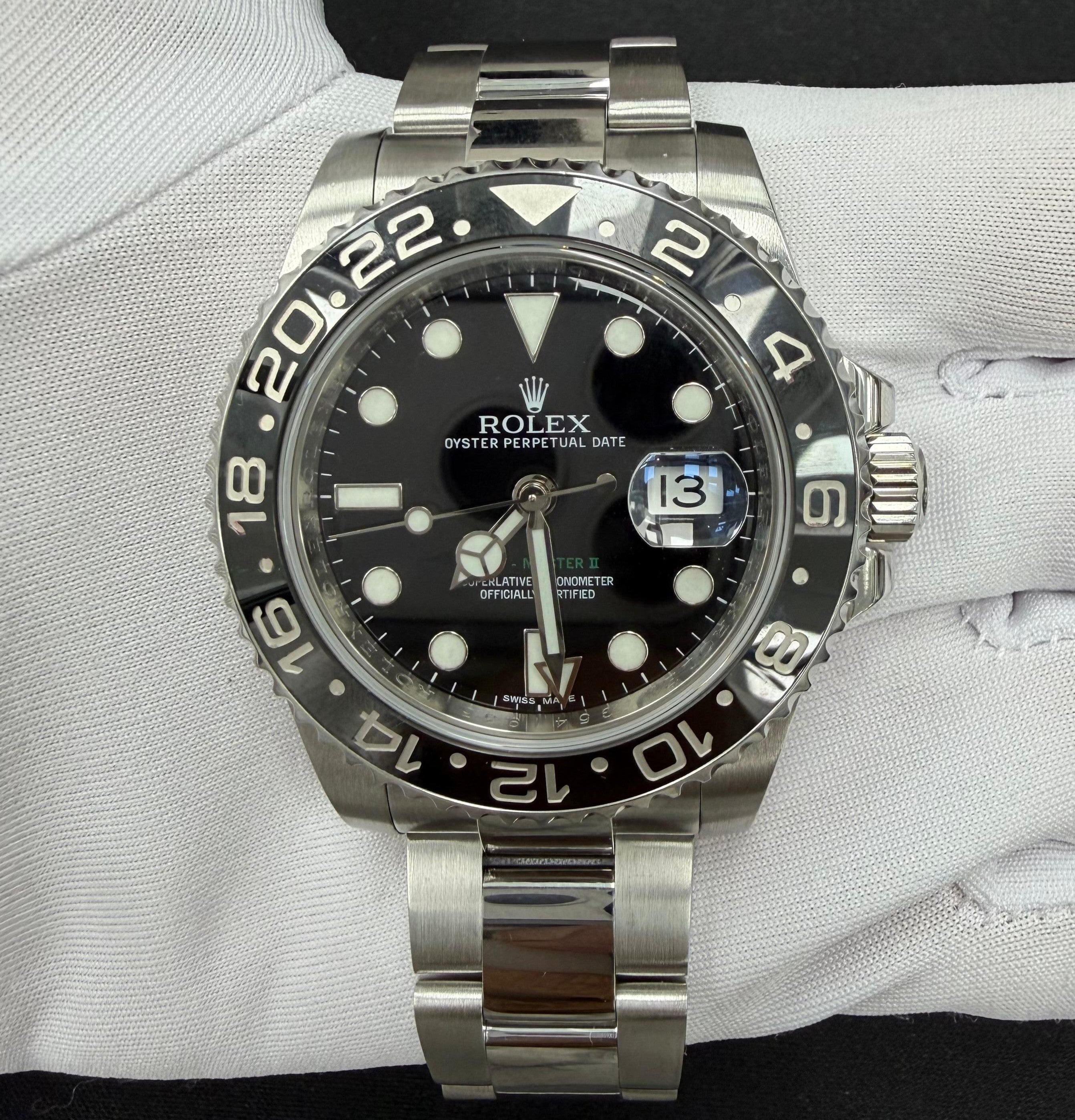 Rolex GMT Master II 40mm Stainless Steel Black Dial Ref. 116710LN
