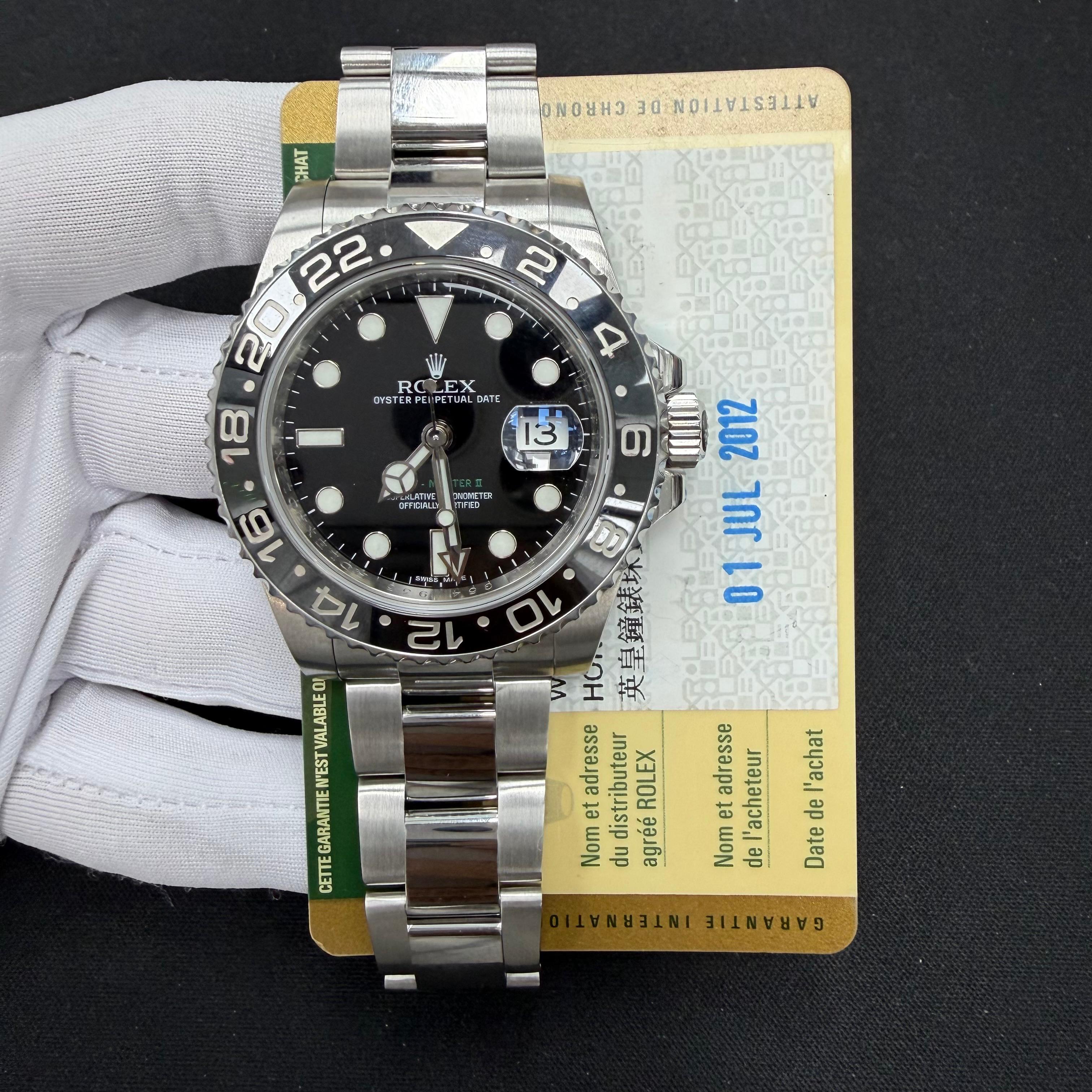 Rolex GMT Master II 40mm Stainless Steel Black Dial Ref. 116710LN