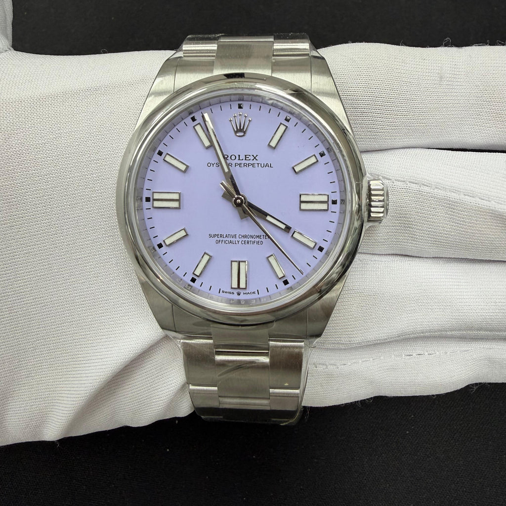 Rolex Oyster Perpetual 41mm Stainless Steel Lavender Dial Ref. 134300