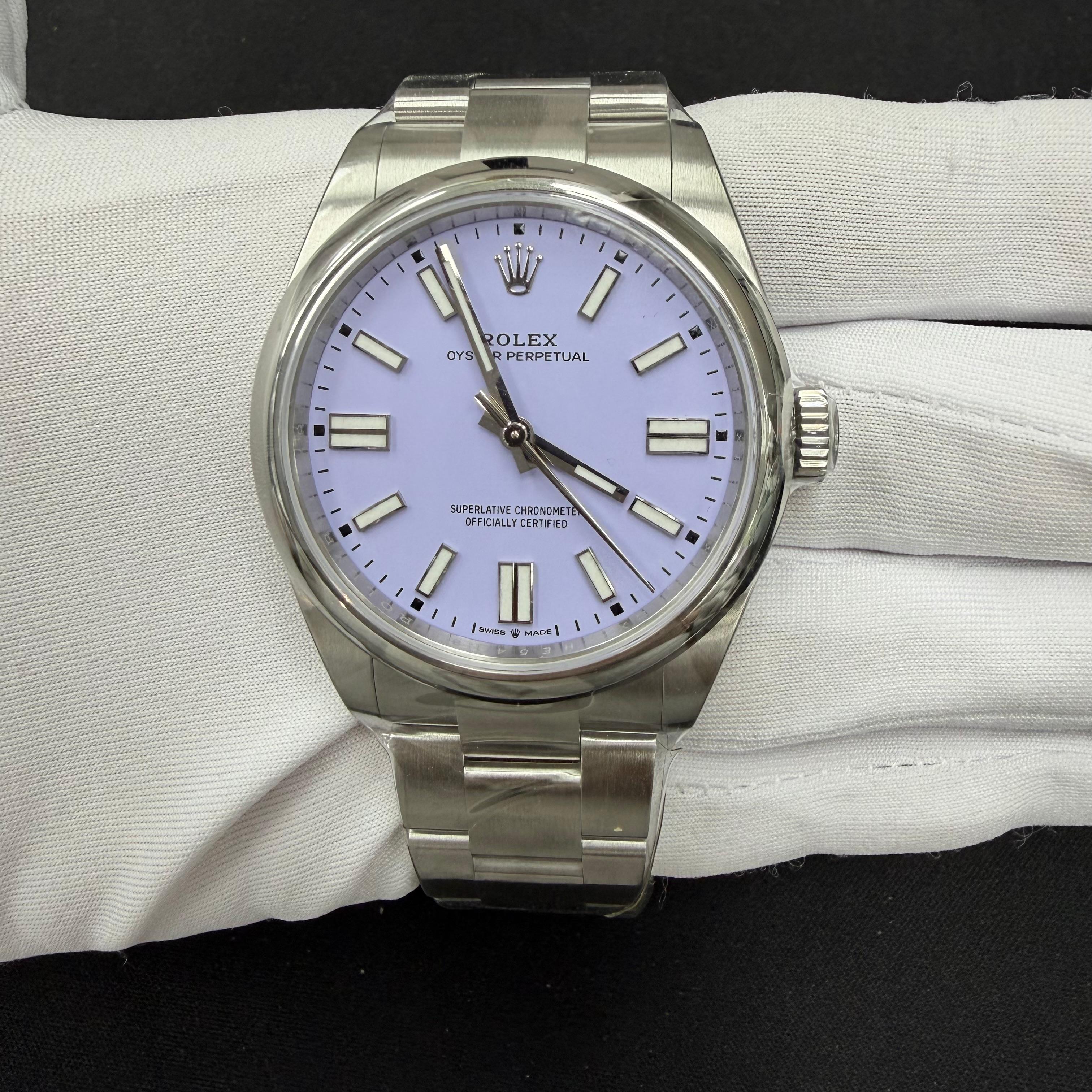 Rolex Oyster Perpetual 41mm Stainless Steel Lavender Dial Ref. 134300