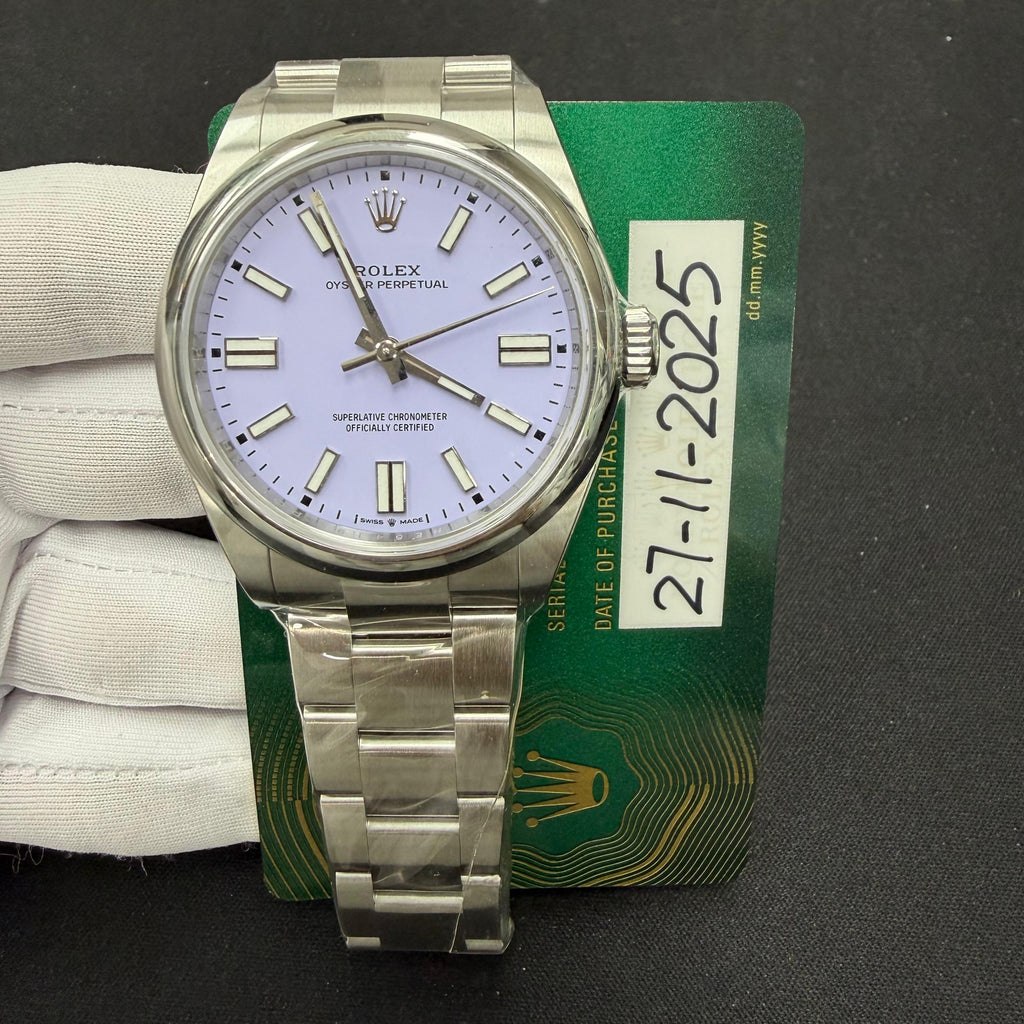 Rolex Oyster Perpetual 41mm Stainless Steel Lavender Dial Ref. 134300
