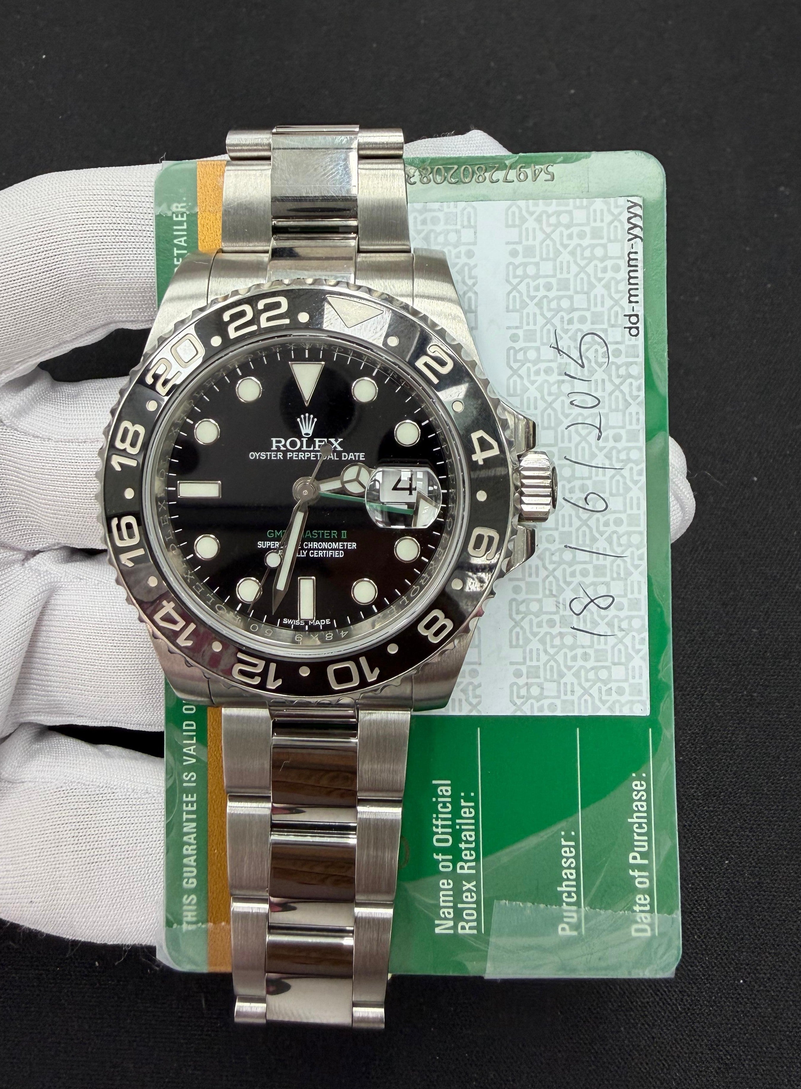 Rolex GMT Master II 40mm Stainless Steel Black Dial Ref. 116710LN