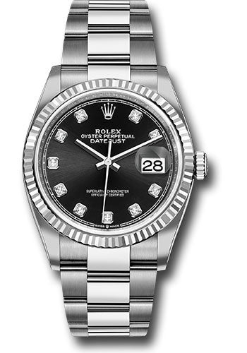 Rolex Datejust 36mm Stainless Steel Black Diamond Dial Ref. 126234