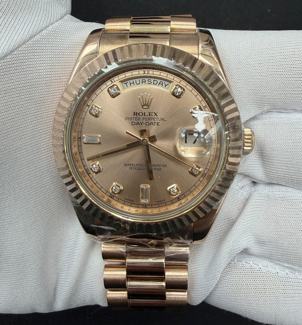 Rolex Day-Date 41mm 18K Rose Gold Pink Diamond Dial Ref. 218235