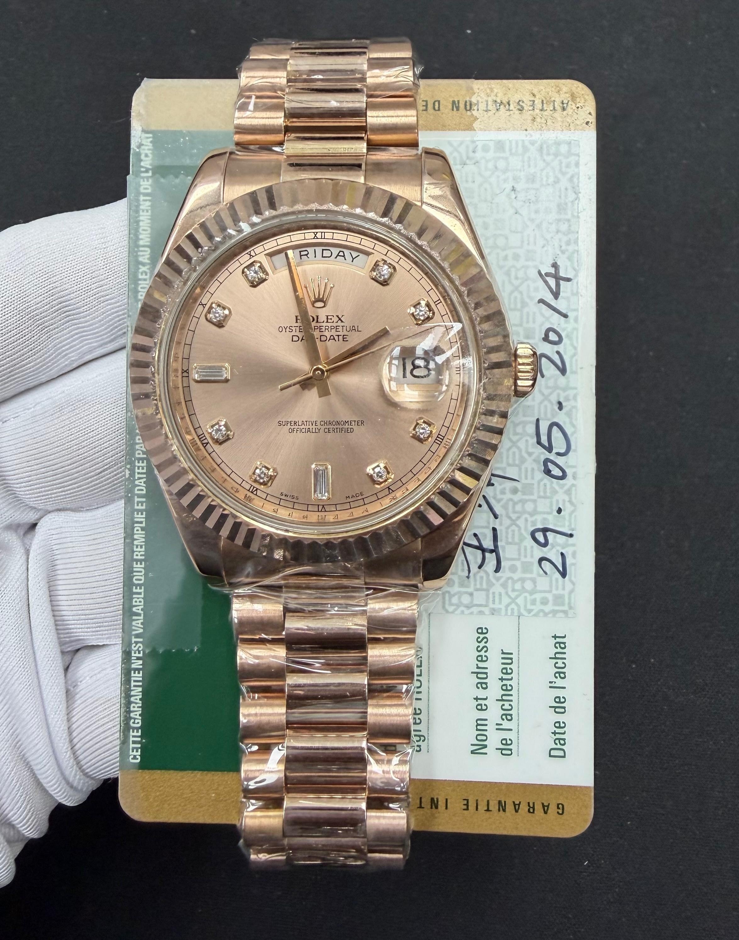 Rolex Day-Date 41mm 18K Rose Gold Pink Diamond Dial Ref. 218235