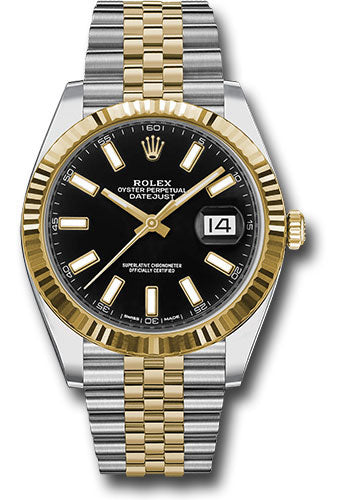 Rolex Datejust 41mm Two-Tone 18K Yellow Gold & Steel Black Dial Ref. 126333