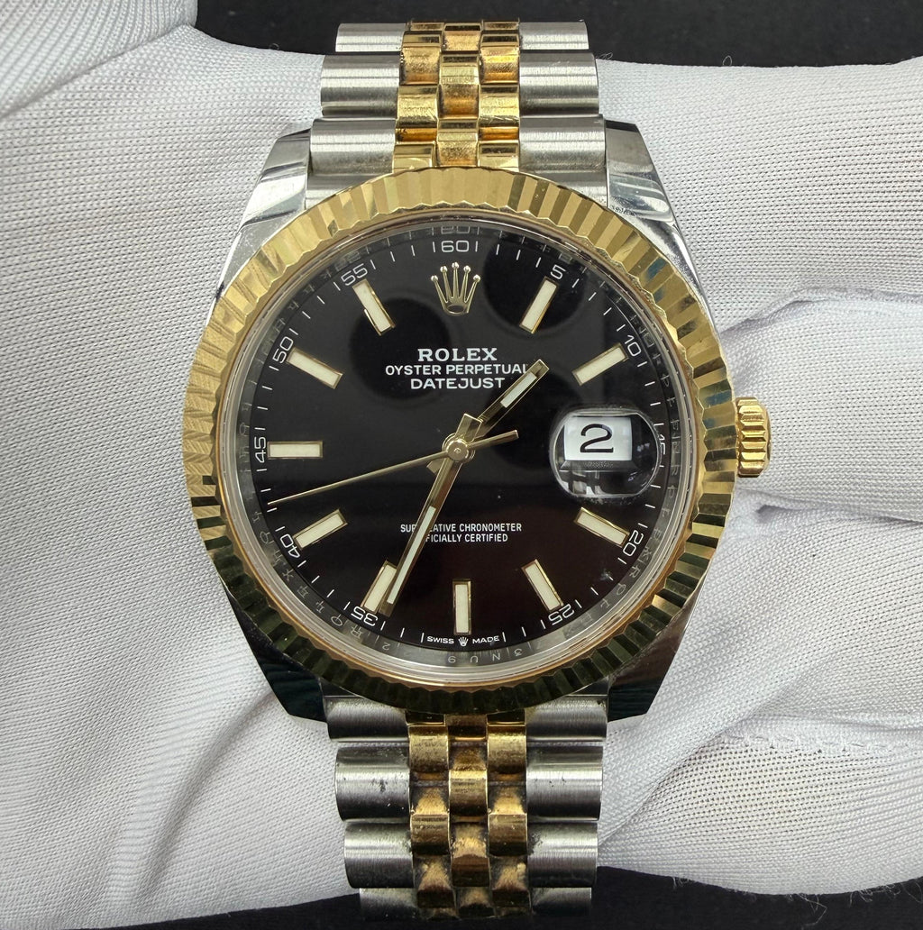 Rolex Datejust 41mm Two-Tone 18K Yellow Gold & Steel Black Dial Ref. 126333