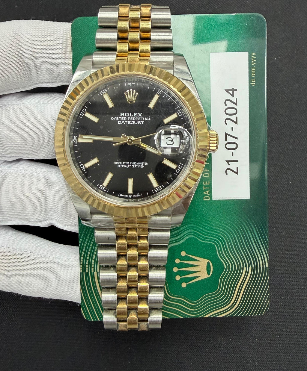 Rolex Datejust 41mm Two-Tone 18K Yellow Gold & Steel Black Dial Ref. 126333