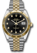 Rolex Datejust 41mm Two-Tone 18K Yellow Gold & Steel Black Diamond Dial Ref. 126333
