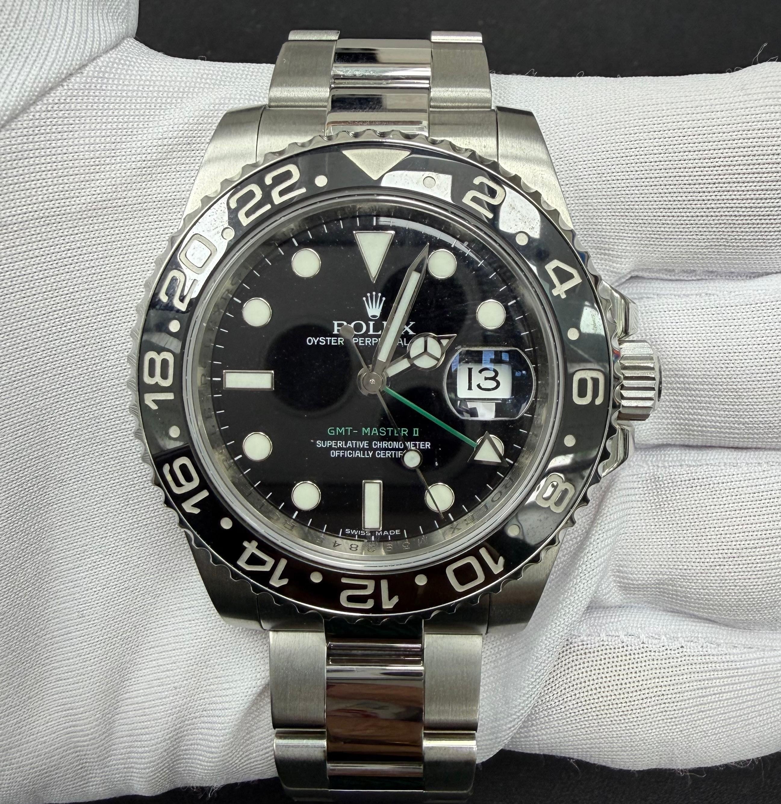 Rolex GMT Master II 40mm Stainless Steel Black Dial Ref. 116710LN