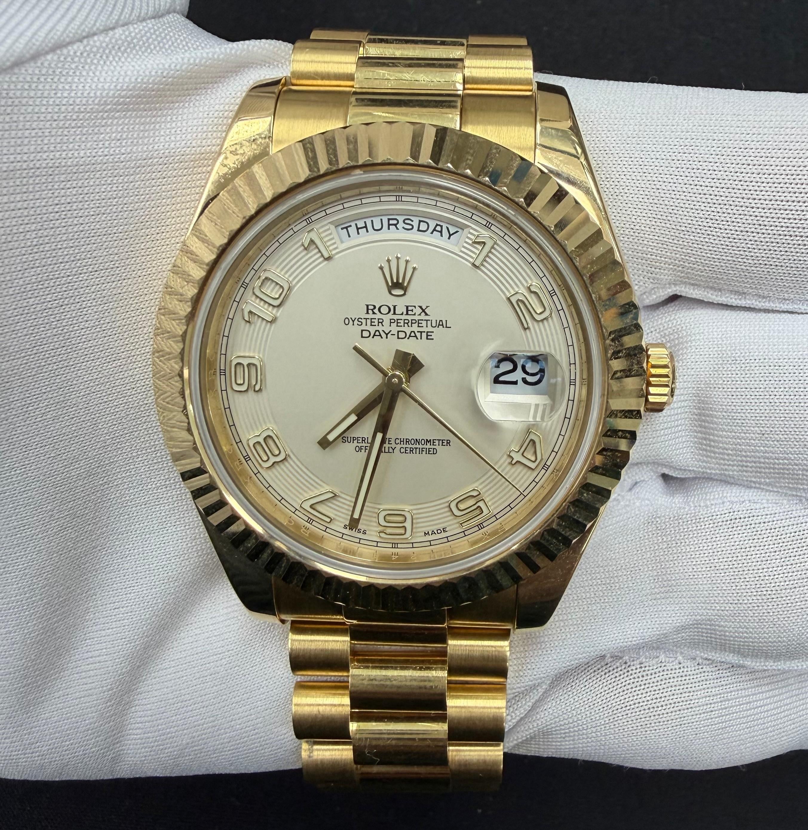 Rolex Day-Date II 41mm 18K Yellow Gold Ivory Dial Ref. 218238