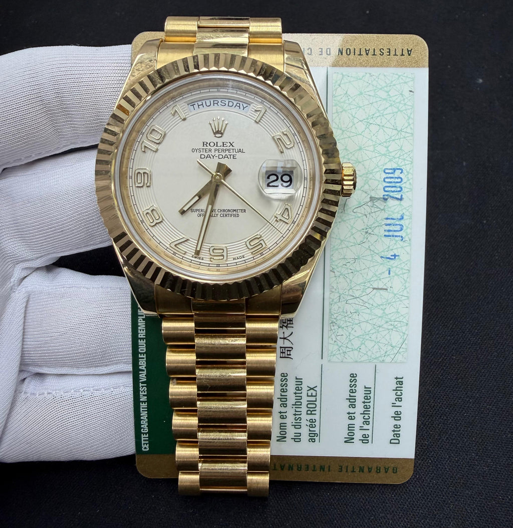 Rolex Day-Date II 41mm 18K Yellow Gold Ivory Dial Ref. 218238