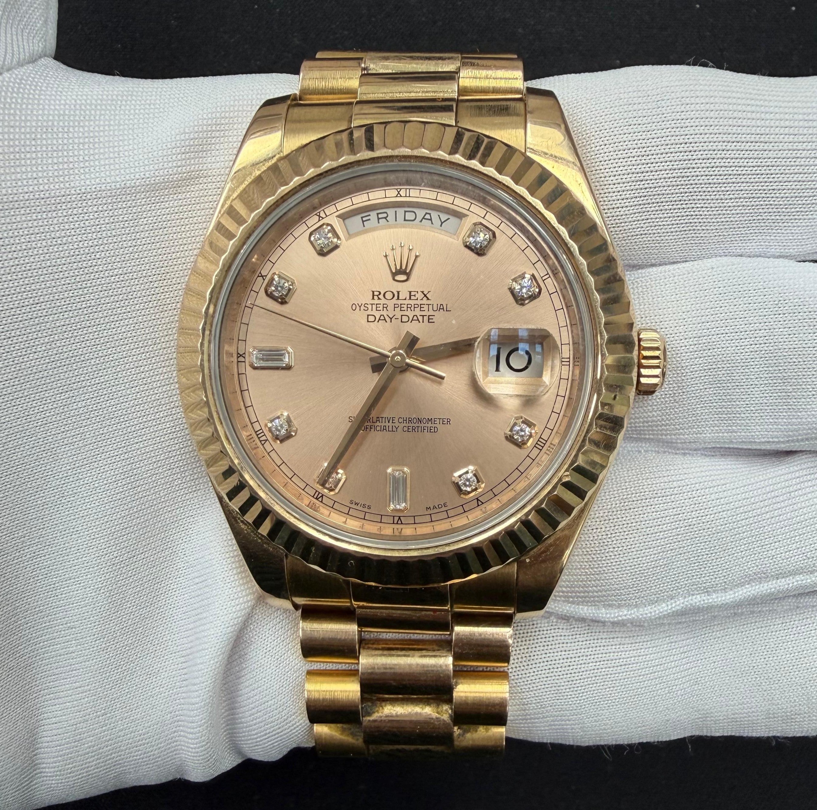 Rolex Day-Date II 41mm 18K Rose Gold Pink Diamond Dial Ref. 218235
