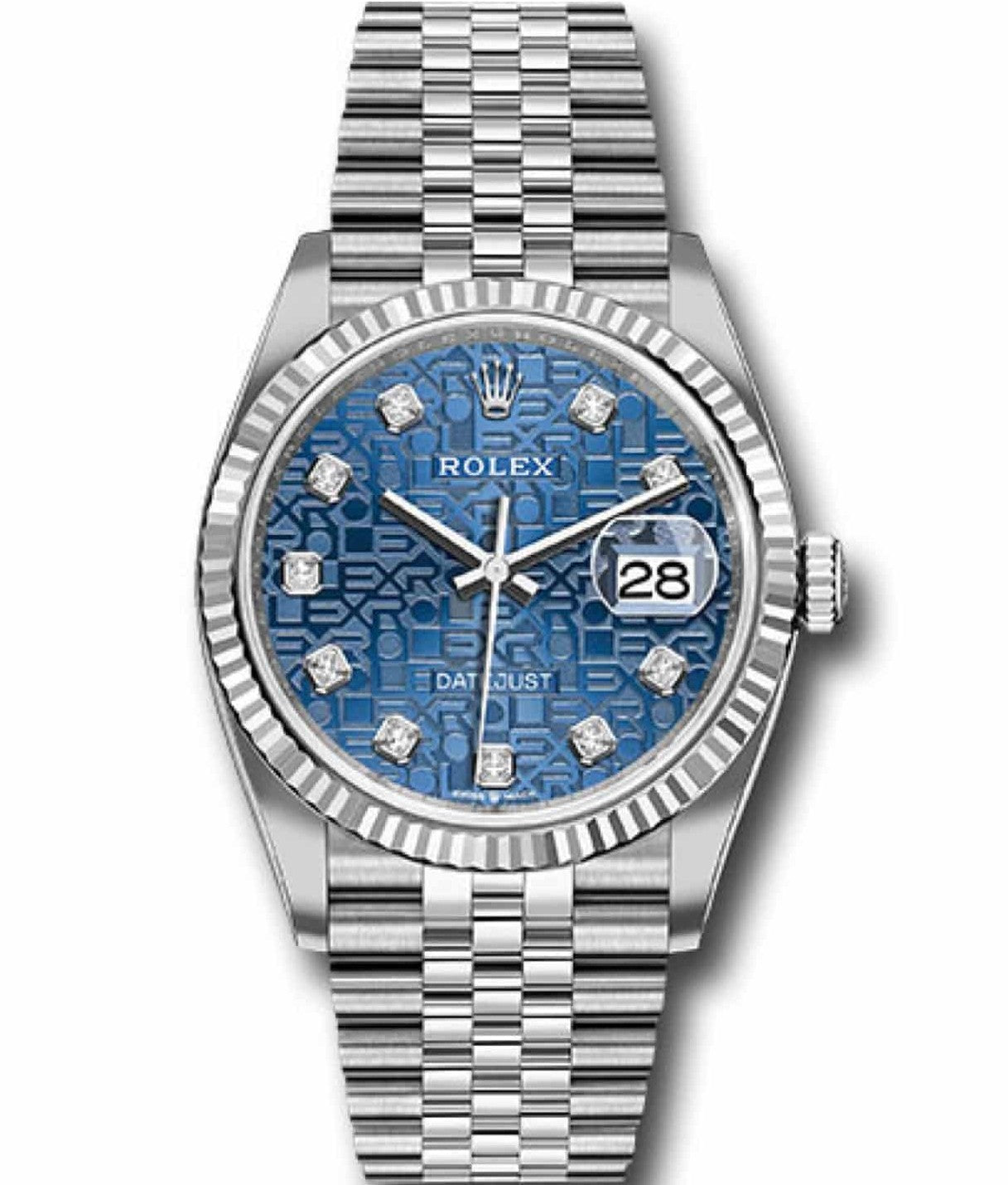 Rolex Datejust 36mm Stainless Steel Blue Diamond Dial Ref. 126234