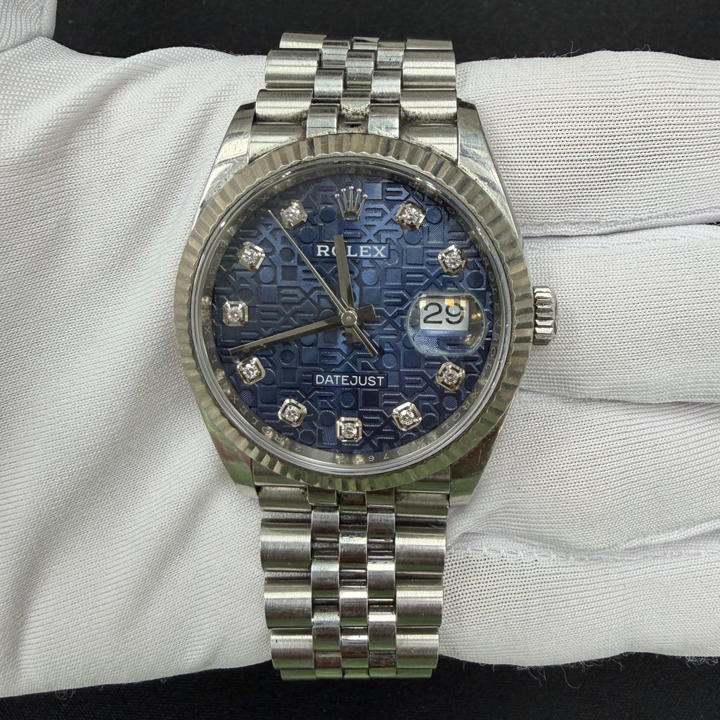 Rolex Datejust 36mm Stainless Steel Blue Diamond Dial Ref. 126234