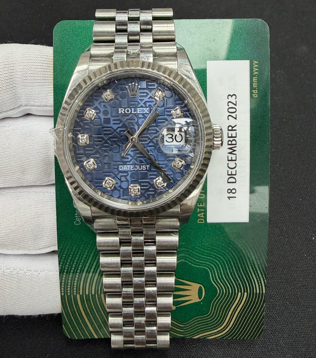 Rolex Datejust 36mm Stainless Steel Blue Diamond Dial Ref. 126234