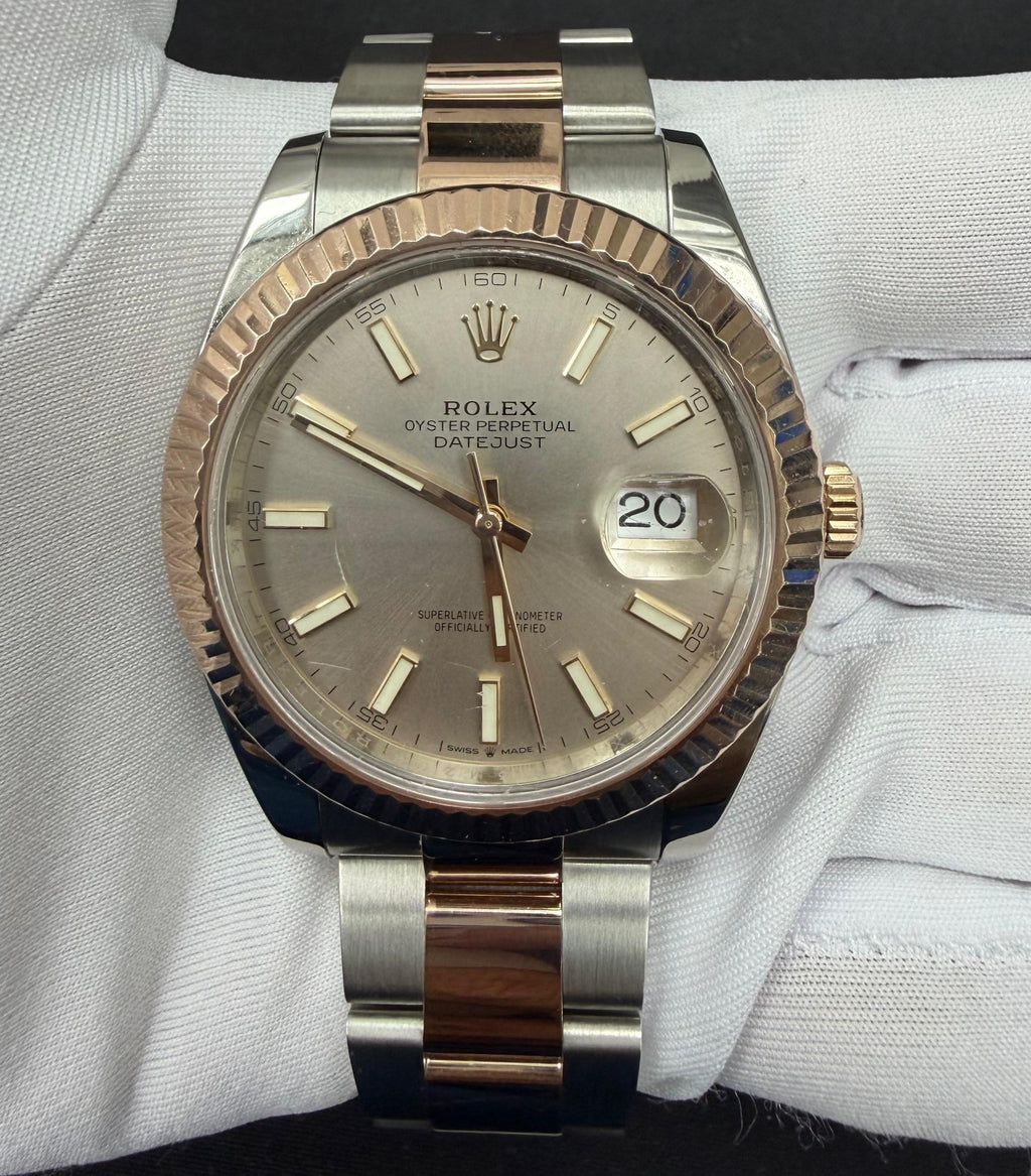 Rolex Datejust 41mm Two-Tone 18K Rose Gold & Steel Sundust Dial Ref. 126331