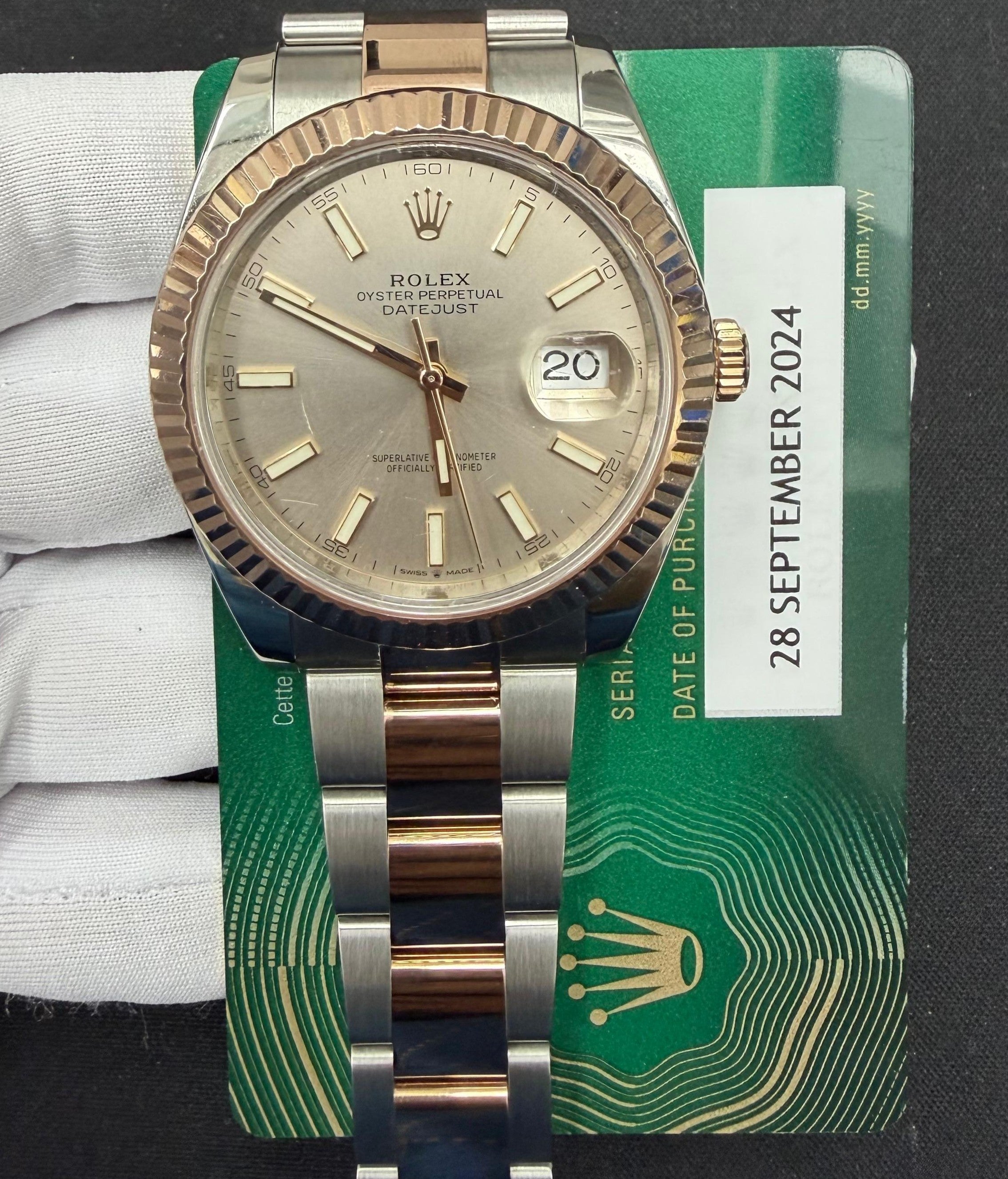 Rolex Datejust 41mm Two-Tone 18K Rose Gold & Steel Sundust Dial Ref. 126331
