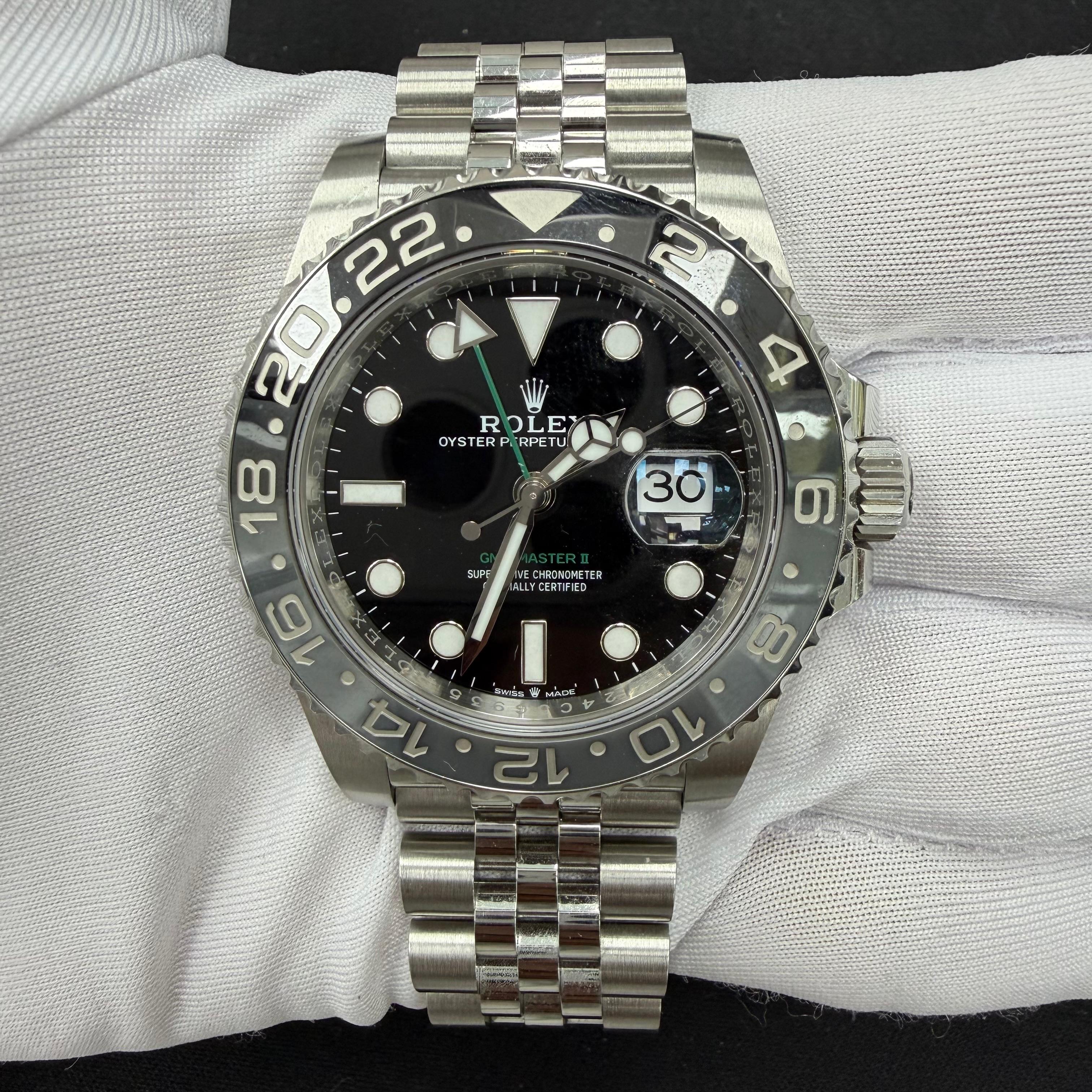 Rolex GMT Master II 40mm Stainless Steel Black Dial Ref. 126710GRNR