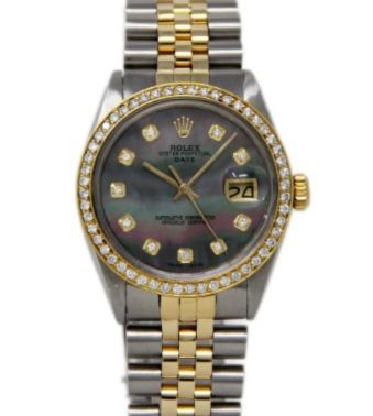 Rolex Datejust 36mm Two-Tone 18K Yellow Gold & Steel Slate MOP Diamond Dial