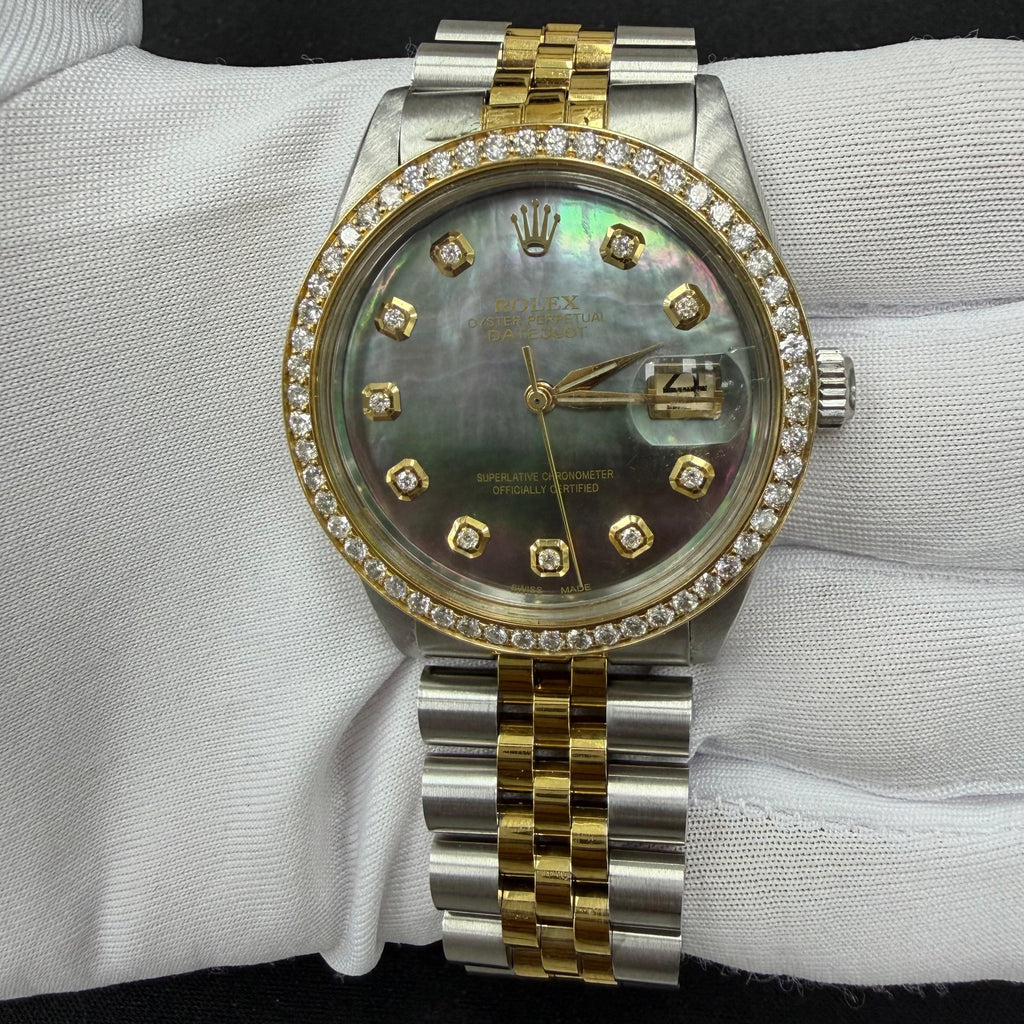 Rolex Datejust 36mm Two-Tone 18K Yellow Gold & Steel Slate MOP Diamond Dial