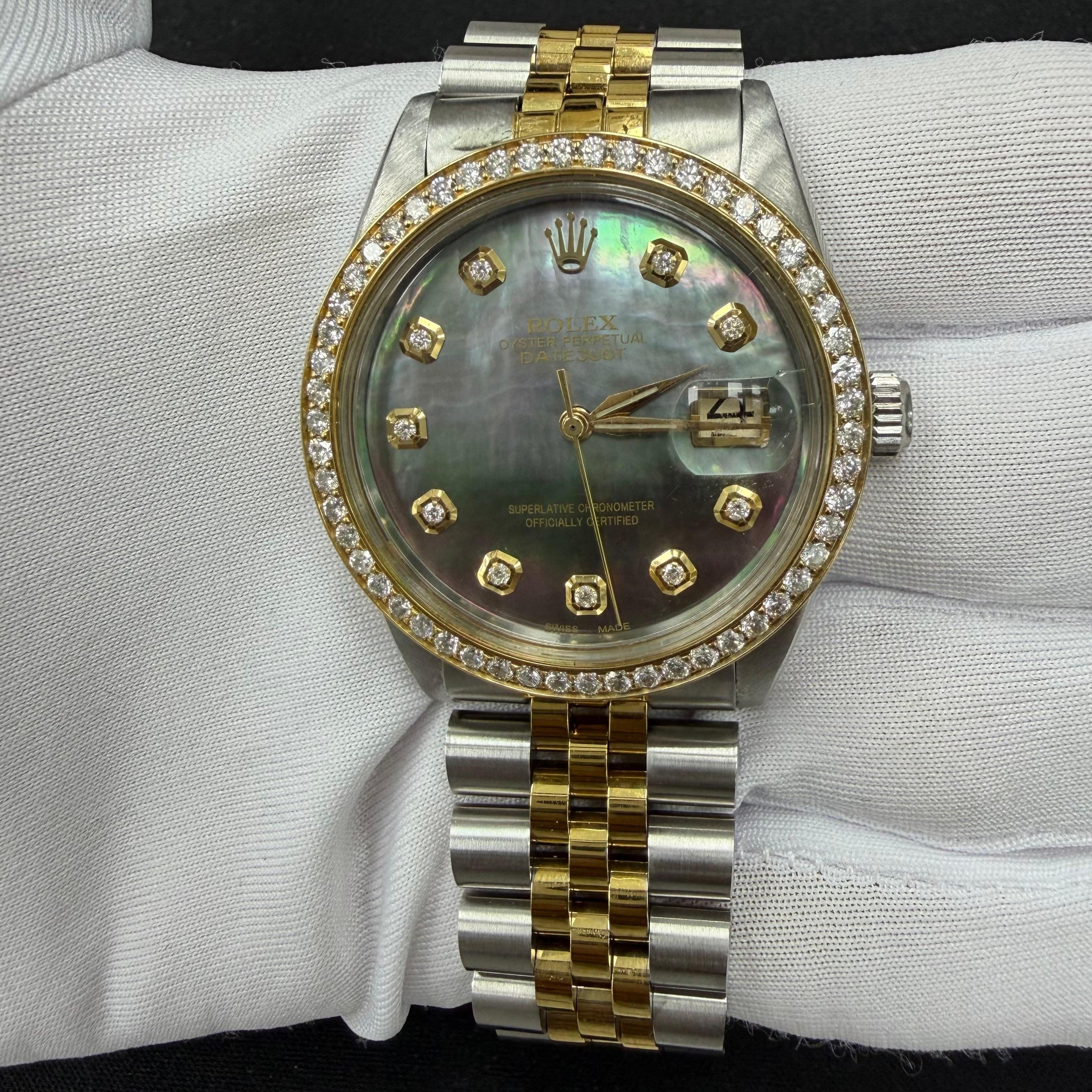 Rolex Datejust 36mm Two-Tone 18K Yellow Gold & Steel Slate MOP Diamond Dial